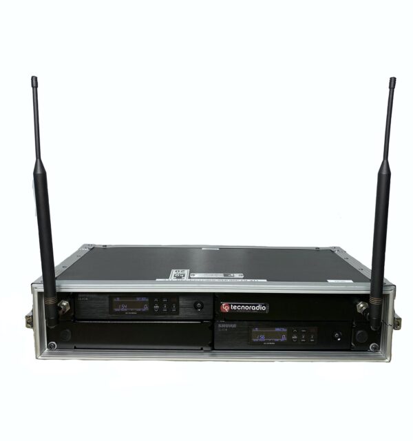 KIT DOBLE RECEPTOR SHURE QLXD + SPLITER ANTENAS