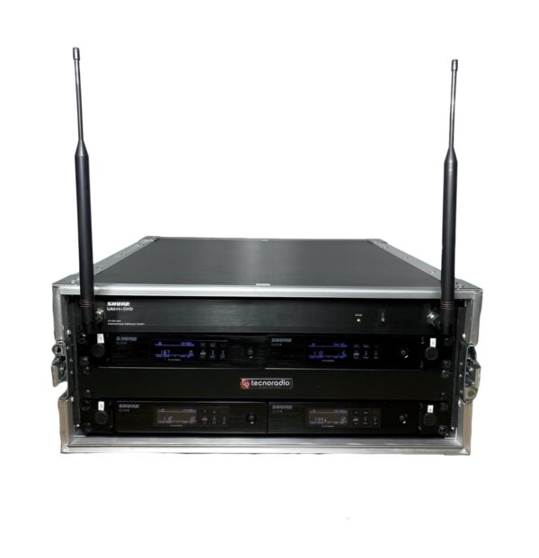 KIT CUADRUPLE RECEPTOR SHURE QLXD + SPLITER ANTENAS